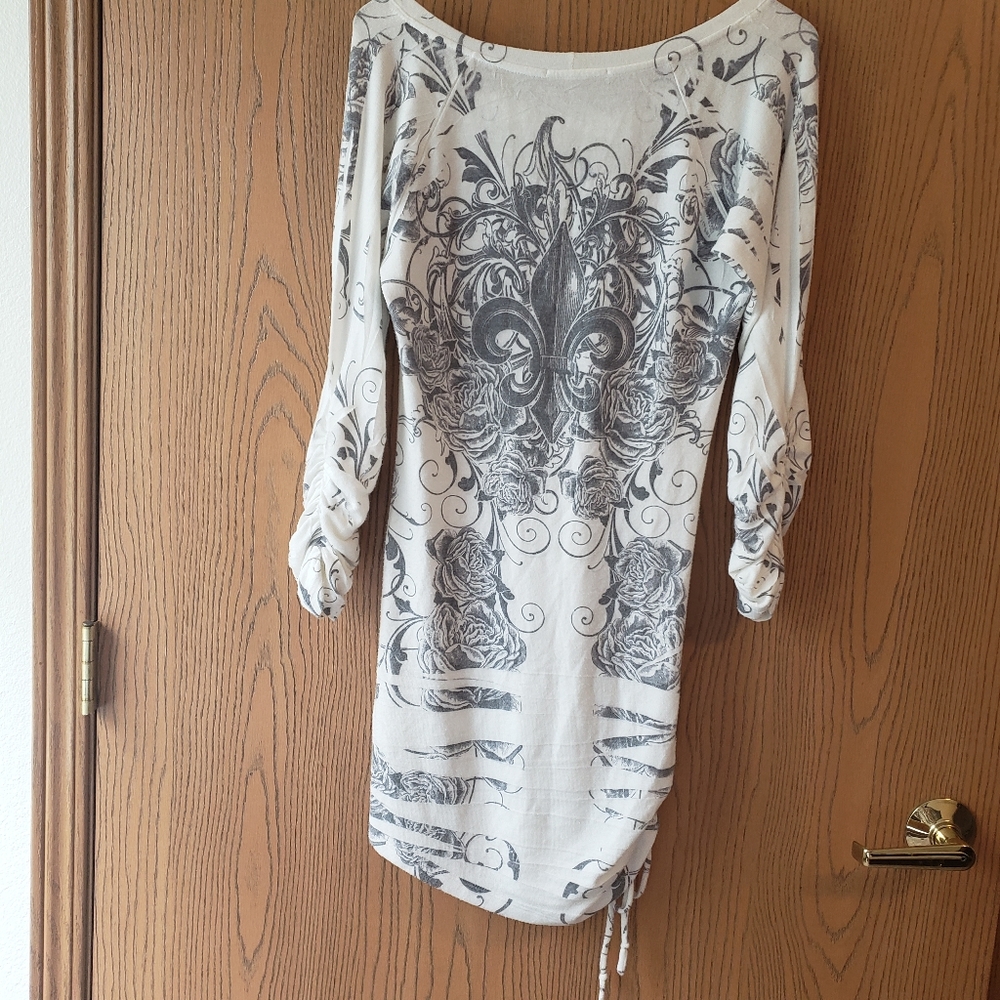 Women's Long Sleeve Rhinestone Dress - Picture 3 of 8